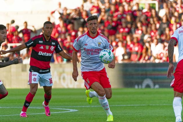 RECORD DATE NOT STATED Trofeu do Algarve 25th Anniversary - SL Benfica vs CR Flamengo, Estadio do Algarve, Portugal. Estadio do Algarve, Portugal. 11 July 2026. 2 Clement Lenglet of SL Benfica in action at the SL Benfica v CR Flamengo football match for the Algarve Trophy 25th Anniversary. Credit: Nuno Pires Veloso Morse Images. Copyright: xx