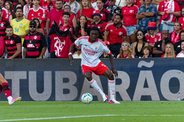 RECORD DATE NOT STATED Trofeu do Algarve 25th Anniversary - SL Benfica vs CR Flamengo, Estadio do Algarve, Portugal. Estadio do Algarve, Portugal. 11 July 2026. 57 Jaden Umeh of SL Benfica in action at the SL Benfica v CR Flamengo football match for the Algarve Trophy 25th Anniversary. Credit: Nuno Pires Veloso Morse Images. Copyright: xx