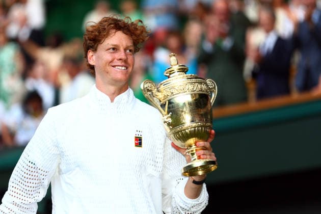 Jannik Sinner celebrates with the trophy after victory in the Men s Singles final Wimbledon Tennis Championships, Day 14, The All England Lawn Tennis and Croquet Club, London, UK - 12 Jul 2026London The All England Lawn Tennis and United Kingdom  Copyright: xJamesxMarsh Shutterstockx 16981035jx