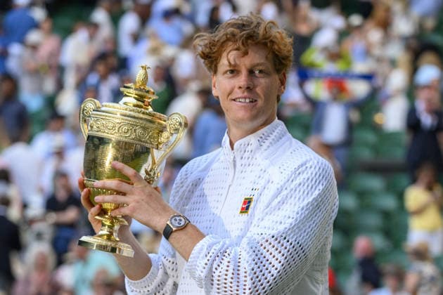 Jannik Sinner beats Alexander Zverev to hold onto Wimbledon men’s singles title LONDON, UNITED KINGDOM - July 12: Jannik Sinner of Italy holds the mens singles trophy after beating against Alexander Zverev of Germany during day 14 of The Wimbledon Tennis Championships at All England Lawn Tennis and Croquet Club on July 12, 2026 in London, United Kingdom. Ray Tang Anadolu London United Kingdom. Editorial use only. Please get in touch for any other usage.  Copyright: x2026xAnadoluxRayxTangx