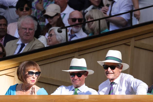 Friedrich Merz, GER (middle), during final of 2026 All England Lawn Tennis Championships at Wimbledon, mens singles, London, 12 07 2026; - *** Friedrich Merz, GER (center), during the final of the 2026 All England Lawn Tennis Championships at Wimbledon, men s singles, London, July 12, 2026 