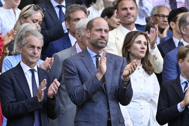 Tennis - Wimbledon 2026 - ITF - The Championships - 12 07 2026 - Tennis - Wimbledon 2026 - ITF - The Championships - 12 07 2026 - Son altesse royal Kate Catherine Princesse de Galles - remise de prix et Royal Box - avec Georges et Charlotte et Le Prince William Prince de Galles London  Copyright: xChryslenexCaillaud Psnewzx