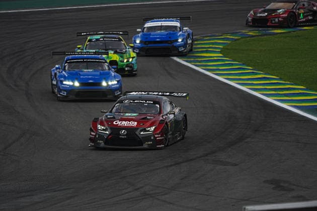 6 hours of Sao Paulo FIA WEC SAO PAULO, BRAZIL - JULY 12: Lexus RC F LMGT3 of team Akkodis ASP Team of the crew Petru Umbrarescu (ROU), Clemens Schmid (AUT) and Jose Maria Lopez (ARG) in action during the FIA WEC 6 Hours of Sao Paulo, 4th round of the 2026 FIA World Endurance Championship at Interlagos Speedway in Sao Paulo, Brazil, on July 12, 2026. Stringer Anadolu Sao Paulo Brazil. Editorial use only. Please get in touch for any other usage.  Copyright: x2026xAnadoluxStringerx