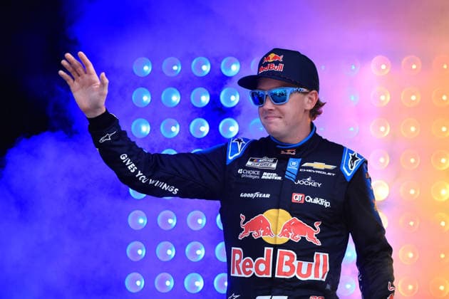 ATLANTA, GA - JULY 12: Conor Zilisch ( 88 TrackHouse Racing Red Bull Chevrolet) waves to the crowd during driver introductions prior to the running of the NASCAR, Motorsport, USA Cup Series Quaker State 400 on July 12, 2026 at EchoPark Speedway in Hampton, GA. (Photo by Jeff Robinson Icon Sportswire) AUTO: JUL 12 NASCAR Cup Series Quaker State 400 EDITORIAL USE ONLY Icon26071211962400