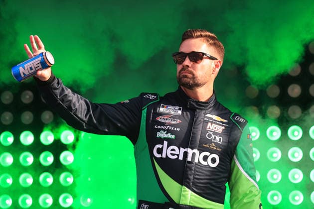 ATLANTA, GA - JULY 12: Ricky Stenhouse Jr ( 47 Hyak Motorsports Clemco Chevrolet) waves to the crowd during driver introductions prior to the running of the NASCAR, Motorsport, USA Cup Series Quaker State 400 on July 12, 2026 at EchoPark Speedway in Hampton, GA. (Photo by Jeff Robinson Icon Sportswire) AUTO: JUL 12 NASCAR Cup Series Quaker State 400 EDITORIAL USE ONLY Icon26071212269400