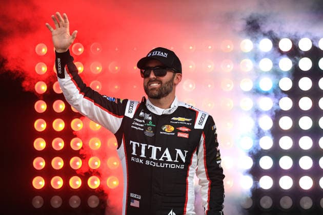 ATLANTA, GA - JULY 12: Austin Dillon ( 3 Richard Childress Racing Titan Risk Solutions Chevrolet) waves to the crowd during driver introductions prior to the running of the NASCAR, Motorsport, USA Cup Series Quaker State 400 on July 12, 2026 at EchoPark Speedway in Hampton, GA. (Photo by Jeff Robinson Icon Sportswire) AUTO: JUL 12 NASCAR Cup Series Quaker State 400 EDITORIAL USE ONLY Icon26071212601400