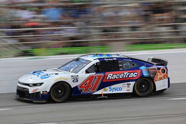ATLANTA, GA - JULY 12: Cole Custer ( 41 Haas Factory Team Sysco Race Trac Chevrolet) races into the tri-oval during the running of the NASCAR, Motorsport, USA Cup Series Quaker State 400 on July 12, 2026 at EchoPark Speedway in Hampton, GA. (Photo by Jeff Robinson Icon Sportswire) AUTO: JUL 12 NASCAR Cup Series Quaker State 400 EDITORIAL USE ONLY Icon26071213194400