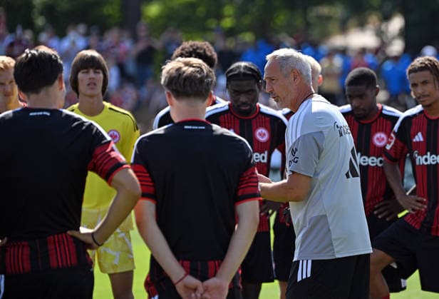13.07.2026, xjhx, Fussball 1.Bundesliga, Eintracht Frankfurt Trainingsauftakt - Saison 2026 27 v.l. Trainer Adolf Adi Hütter (Eintracht Frankfurt) (DFL DFB REGULATIONS PROHIBIT ANY USE OF PHOTOGRAPHS as IMAGE SEQUENCES and or QUASI-VIDEO) Frankfurt am Main *** July 13, 2026, xjhx, Soccer, Bundesliga 1, Eintracht Frankfurt Starts Training for the 2026–27 Season, Coach Adolf Adi Hütter, Eintracht Frankfurt, DFL, DFB. REGULATIONS PROHIBIT ANY USE OF PHOTOGRAPHS AS IMAGE SEQUENCES AND OR QUASI-VIDEO. Frankfurt am Main
