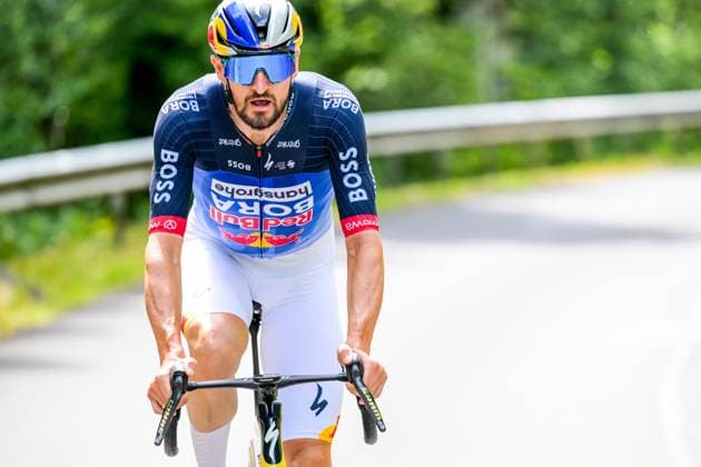 German Nico Denz of Red Bull-BORA-hansgrohe pictured in action during a training on the first rest day at the 2026 Tour de France cycling race, a stage of 185km from Malemort to Ussel, on Monday 13 July 2026. The 113th edition of the Tour de France starts on Saturday 4 July in Barcelona, Spain, and will finish in Paris, France on the 26th of July. DAVIDxPINTENS  x181051777x