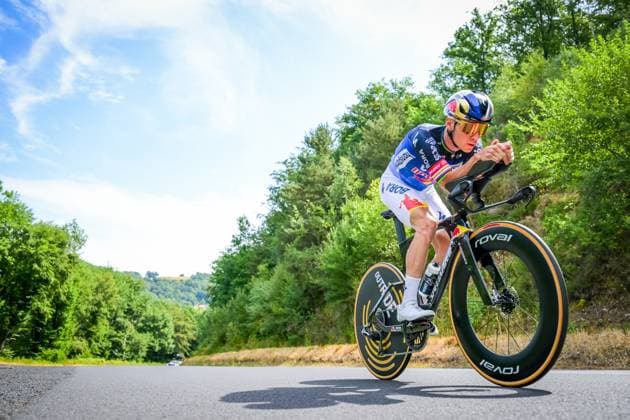 Belgian Remco Evenepoel of Red Bull-BORA-hansgrohe pictured in action during a training on the first rest day at the 2026 Tour de France cycling race, a stage of 185km from Malemort to Ussel, on Monday 13 July 2026. The 113th edition of the Tour de France starts on Saturday 4 July in Barcelona, Spain, and will finish in Paris, France on the 26th of July. DAVIDxPINTENS  x181052282x