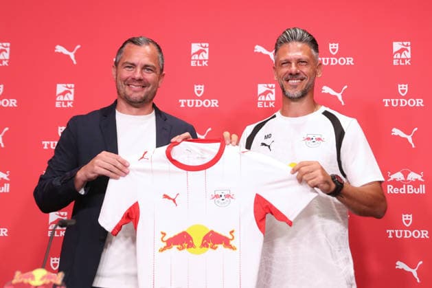 RB Leipzig: PK mit neuem Cheftrainer Martin Demichelis, 13.07.2026 Marcel Schäfer (Geschäftsführer RB Leipzig) mit Martin Demichelis (Chef-Trainer, RB Leipzig rechts). Fußball-Bundesliga, Saison 2026 2027: Pressekonferenz zur Präsentation des neuen Cheftrainers von RB Leipzig am 13.07.2026 im RB-Trainingszentrum am Cottaweg. *** RB Leipzig press conference with new head coach Martin Demichelis, July 13, 2026; Marcel Schäfer, sporting director, RB Leipzig with Martin Demichelis as Head Coach, RB Leipzig in the Bundesliga, 2026–2027 season. Press conference to introduce RB Leipzig’s new head coach on July 13, 2026, at the RB Training Center on Cottaweg Copyright: xBEAUTIFULxSPORTS JanxKaeferx