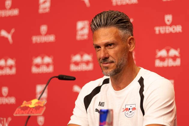 GER, Leipzig, Fussball, Pressekonferenz, offizielle Vorstellung des neuen Cheftrainers Martin Demichelis bei RB Leipzig im Bild v.l.: Martin Demichelis (Cheftrainer RB Leipzig), 13.07.2026, RB Leipzig Trainingsakademie Cottaweg Leipzig DFL DFB REGULATIONS PROHIBIT ANY USE OF PHOTOGRAPHS AS IMAGE SEQUENCES AND OR QUASI-VIDEO, *** GER, Leipzig, Soccer, Press Conference, Official Introduction of New Head Coach Martin Demichelis at RB Leipzig (pictured, from left: Martin Demichelis, Head Coach of RB Leipzig), July 13, 2026, RB Leipzig Training Academy, Cottaweg, Leipzig. DFL and DFB regulations prohibit any use of photographs as image sequences and or quasi-video, Copyright: HMBxMedia PaulxFritz