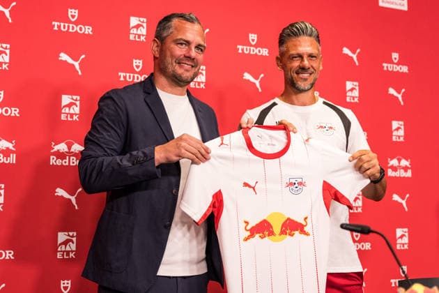 13.07.2026, GER, Pressekonferenz, Saison 2026 2027), RB Leipzig Vorstellung von Martin Demichelis (Coach RB Leipzig) mit Marcel Schäfer, Geschäftsführer RB Leipzig *** July 13, 2026, Germany, Press Conference, 2026–2027 Season, RB Leipzig: Introduction of Martin Demichelis as RB Leipzig Coach, with Marcel Schäfer, RB Leipzig Sporting Director nordphotoxGmbHx xTrienitz nph00051