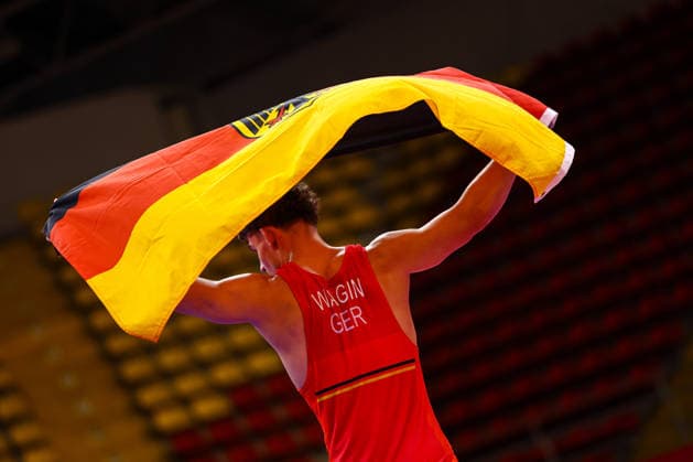 U20 European Championships 74kg FS - Manuel Wagin (GER) *** U20 European Championships, 74 kg Freestyle: Manuel Wagin (GER) Copyright: xJakexKirkmanx xUnitedxWorldxWresx Jake Kirkman United World Wres