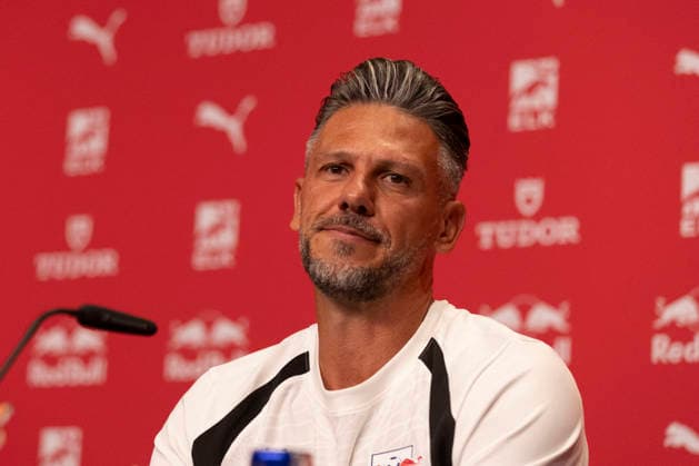 GER, Leipzig, Fussball, Pressekonferenz, offizielle Vorstellung des neuen Cheftrainers Martin Demichelis bei RB Leipzig im Bild v.l.: Martin Demichelis (Cheftrainer RB Leipzig), 13.07.2026, RB Leipzig Trainingsakademie Cottaweg Leipzig DFL DFB REGULATIONS PROHIBIT ANY USE OF PHOTOGRAPHS AS IMAGE SEQUENCES AND OR QUASI-VIDEO, *** GER, Leipzig, Soccer, Press Conference, Official Introduction of New Head Coach Martin Demichelis at RB Leipzig (pictured, from left: Martin Demichelis, Head Coach of RB Leipzig), July 13, 2026, RB Leipzig Training Academy, Cottaweg, Leipzig. DFL and DFB regulations prohibit any use of photographs as image sequences and or quasi-video, Copyright: HMBxMedia PaulxFritz