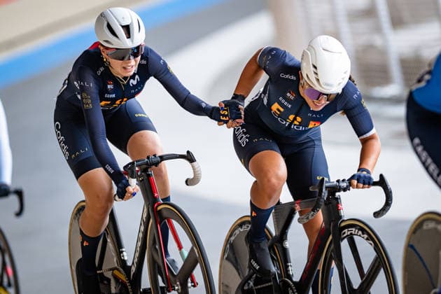 FERNANDEZ TEVA Marina, VARGAS SUNER Adriana: UEC Track cycling, Rad, Radsport, Bahnrad, Bahn European Championships U19 U23 Cottbus 2026 Black - FERNANDEZ TEVA Marina - Red - VARGAS SUNER Adriana ( ESP ) Spain Querformat - quer - horizontal - Landscape - Event Veranstaltung: UEC Track Cycling European Championships 2026 U19 U23 - Category Kategorie: Cycling - Track Cycling European Championships - Location Ort: Europe - Germany - Brandenburg - Cottbus - Lausitz Velodrom - Discipline: Madison - Category: Elite Women - U19 - Distance: 20 km - Date Datum: 12.07.2026 Sunday Day 6 - *** FERNANDEZ TEVA Marina, VARGAS SUNER Adriana UEC Track Cycling European Championships U19 U23 Cottbus 2026 Black FERNANDEZ TEVA Marina Red VARGAS SUNER Adriana ESP Spain Landscape Event UEC Track Cycling European Championships 2026 U19 U23 Category Cycling Track Cycling European Championships Location Europe Germany Brandenburg Cottbus Lausitz Velodrom Discipline Madison Category Elite Women U19 Distance 20 km Date July 12, 2026 Sunday Day 6