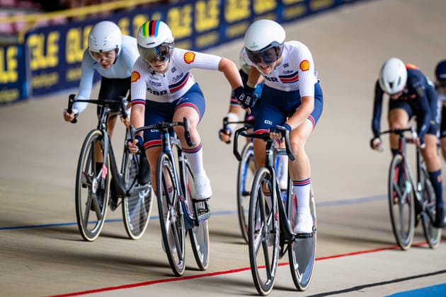ROWE Melanie, TAYLOR Phoebe: UEC Track cycling, Rad, Radsport, Bahnrad, Bahn European Championships U19 U23 Cottbus 2026 Black - ROWE Melanie - Red - TAYLOR Phoebe ( GBR ) Great Britain Querformat - quer - horizontal - Landscape - Event Veranstaltung: UEC Track Cycling European Championships 2026 U19 U23 - Category Kategorie: Cycling - Track Cycling European Championships - Location Ort: Europe - Germany - Brandenburg - Cottbus - Lausitz Velodrom - Discipline: Madison - Category: Elite Women - U19 - Distance: 20 km - Date Datum: 12.07.2026 Sunday Day 6 - *** ROWE Melanie, TAYLOR Phoebe UEC Track Cycling European Championships U19 U23 Cottbus 2026 Black ROWE Melanie Red TAYLOR Phoebe GBR Great Britain Landscape Event UEC Track Cycling European Championships 2026 U19 U23 Category Cycling Track Cycling European Championships Location Europe Germany Brandenburg Cottbus Lausitz Velodrom Discipline Madison Category Elite Women U19 Distance 20 km Date July 12, 2026 Sunday Day 6