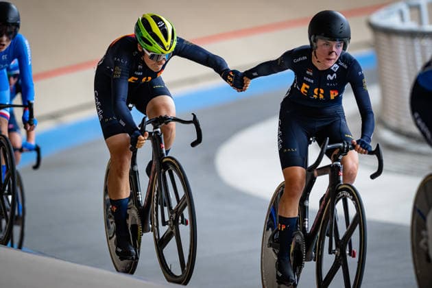 ALMENA REQUENA Leyre, ETXARRI ARANBURU Izaro: UEC Track cycling, Rad, Radsport, Bahnrad, Bahn European Championships U19 U23 Cottbus 2026 Black - ALMENA REQUENA Leyre - Red - ETXARRI ARANBURU Izaro ( ESP ) Spain Querformat - quer - horizontal - Landscape - Event Veranstaltung: UEC Track Cycling European Championships 2026 U19 U23 - Category Kategorie: Cycling - Track Cycling European Championships - Location Ort: Europe - Germany - Brandenburg - Cottbus - Lausitz Velodrom - Discipline: Madison - Category: Elite Women - U23 - Distance: 25 km - Date Datum: 12.07.2026 Sunday Day 6 - *** ALMENA REQUENA Leyre, ETXARRI ARANBURU Izaro UEC Track Cycling European Championships U19 U23 Cottbus 2026 Black ALMENA REQUENA Leyre Red ETXARRI ARANBURU Izaro ESP Spain Landscape Event UEC Track Cycling European Championships 2026 U19 U23 Category: Cycling Track Cycling European Championships Location: Europe, Germany, Brandenburg, Cottbus, Lausitz Velodrom Discipline: Madison Category: Elite Women U23 Distance: 25 km Date: July 12, 2026 (Sunday), Day 6