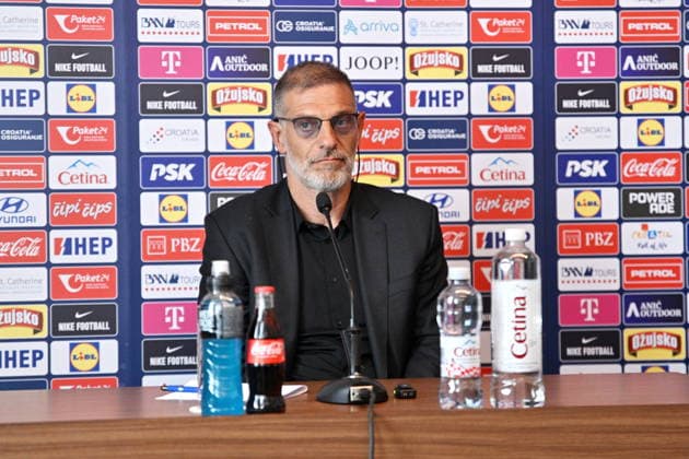 Zagreb, Croatia, 130726 Croatian Football Federation press conference, PK, Pressekonferenz following the HNS Executive Committee meeting, at which the new head coach, Slaven BiliÄ‡, was introduced. In the photo: Slaven Bilic. Photo: Damir Krajac CROPIX Zagreb Croatia Copyright: xxDamirxKrajacx izbornik_bilic1-130726
