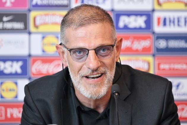 Zagreb, Croatia, 130726 Croatian Football Federation press conference, PK, Pressekonferenz following the HNS Executive Committee meeting, at which the new head coach, Slaven BiliÄ‡, was introduced. In the photo: Slaven Bilic. Photo: Damir Krajac CROPIX Zagreb Croatia Copyright: xxDamirxKrajacx izbornik_bilic8-130726