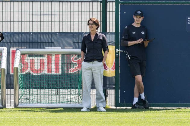 13.07.2026, GER, Öffentliches Training, Saison 2026 2027), RB Leipzig Tatjana Haenni, CEO (Vorsitzende der Geschäftsführung) RB Leipzig im Gespräch *** July 13, 2026, GER, Public Training, 2026–2027 Season, RB Leipzig: Tatjana Haenni, CEO and Chair of the Executive Board of RB Leipzig, in an interview nordphotoxGmbHx xTrienitz nph00051