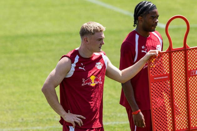 13.07.2026, GER, Öffentliches Training, Saison 2026 2027), RB Leipzig Conrad Harder (RB Leipzig 9) *** July 13, 2026, GER, Open Practice, 2026–2027 Season, RB Leipzig, Conrad Harder, RB Leipzig 9 nordphotoxGmbHx xTrienitz nph00051
