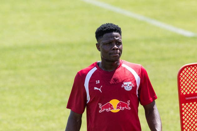 13.07.2026, GER, Öffentliches Training, Saison 2026 2027), RB Leipzig Suleman Sani (RB Leipzig 18) *** July 13, 2026, GER, Open Practice, 2026–2027 Season, RB Leipzig Suleman Sani RB Leipzig 18 nordphotoxGmbHx xTrienitz nph00051