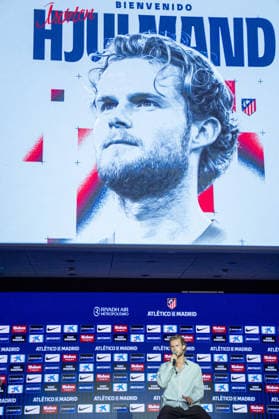 Atletico de Madrid s new player Morten Hjulmand. Atletico de Madrid s new player Morten Hjulmand during his official presentation. July 13, 2026. (ALTERPHOTOS Acero) MadridSpain  Copyright: xAcerox