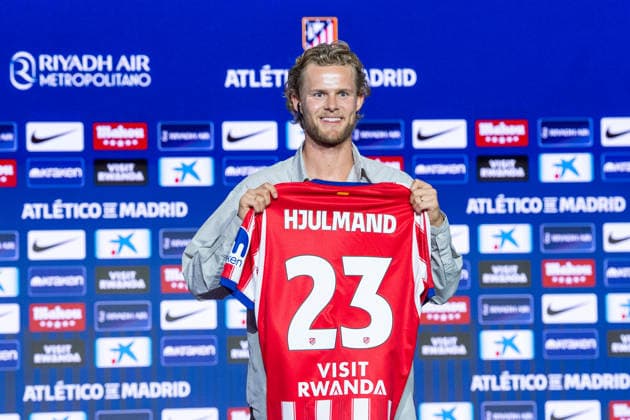 Atletico de Madrid s new player Morten Hjulmand during his official presentation. July 13, 2026. (2026071338)