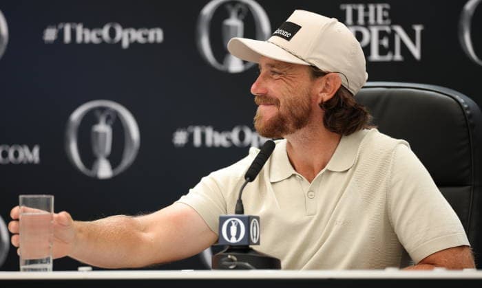 154th Open Golf Championships - Practice Day Tommy Fleetwood of England attends a press conference, PK, Pressekonferenz during practice day at the British Open Golf Championships at Royal Birkdale in Southport, Britain, 13 July 2026. SOUTHPORT UNITED KINGDOM  Copyright: xADAMxVAUGHANx