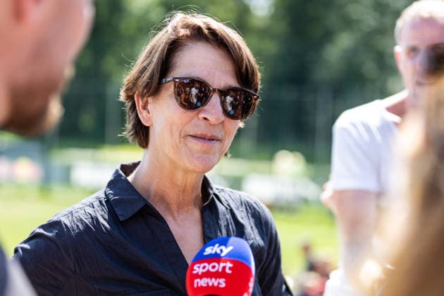 13.07.2026, GER, Öffentliches Training, Saison 2026 2027), RB Leipzig Tatjana Haenni, CEO (Vorsitzende der Geschäftsführung) RB Leipzig beim Interview *** July 13, 2026, GER, Public Training, 2026–2027 Season, RB Leipzig: Tatjana Haenni, CEO and Chair of the Executive Board of RB Leipzig, during an interview nordphotoxGmbHx xTrienitz nph00051