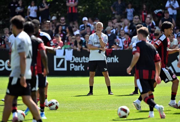 13.07.2026, xjhx, Fussball 1.Bundesliga, Eintracht Frankfurt Trainingsauftakt - Saison 2026 27 v.l. Trainer Adolf Adi Hütter (Eintracht Frankfurt) (DFL DFB REGULATIONS PROHIBIT ANY USE OF PHOTOGRAPHS as IMAGE SEQUENCES and or QUASI-VIDEO) Frankfurt am Main *** July 13, 2026, xjhx, Soccer, Bundesliga 1, Eintracht Frankfurt Starts Training for the 2026–27 Season, Coach Adolf Adi Hütter, Eintracht Frankfurt, DFL, DFB. REGULATIONS PROHIBIT ANY USE OF PHOTOGRAPHS AS IMAGE SEQUENCES AND OR QUASI-VIDEO. Frankfurt am Main