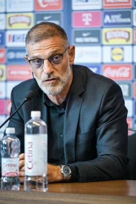 Slaven Bilic appointed as head coach of the Croatia national team, Nationalteam Slaven Bilic, new Head Caoch of Croatian Football Team speaks with a media on a press conference, PK, Pressekonferenz on July 13, 2026. in Zagreb, Croatia.  NevaxZganec PIXSELL