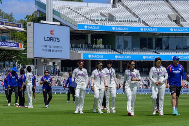 LONDON, ENGLAND JULY 13 - Players of India after winning One off test match against England after Day 4 of the Rothesay Test Match game between England and India at Lord s Cricket Ground on July 13, 2026 in London , England . (Photo by Keeran Marquis Sports Press Photo)  Copyright: xKeeranxMarquis SPPx Sportspressphoto_SPR190285