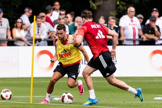 COLOGNE, GERMANY - JULY 13: Luca Waldschmidt (1. FC Koeln, 7) controls the ball during the first training session of season 2026 27 at Geissbockheim on July 13, 2026 in Cologne, Germany. North Rhine Westphalia Germany Copyright: xSteffiexWunderlx