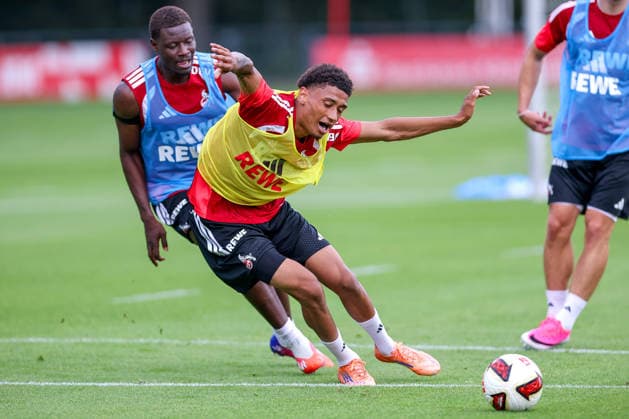 13.07.2026, Fußball, Trainingsauftakt 1.FC Köln, 1. Fußball Bundesliga, Geißbockheim, Saison 2026 2027: Die Spieler in Aktion beim ersten Training der neuen Saison 26 27 DFB regulations prohibit any use of photographs as image sequences and or quasi-video. Nordrhein-Westfalen Deutschland *** July 13, 2026, Soccer, 1. FC Köln’s first training session, Bundesliga, Geißbockheim, 2026–2027 season. The players in action during the first training session of the new 2026–2027 season. DFB regulations prohibit any use of photographs as image sequences and or quasi-video. North Rhine-Westphalia, Germany