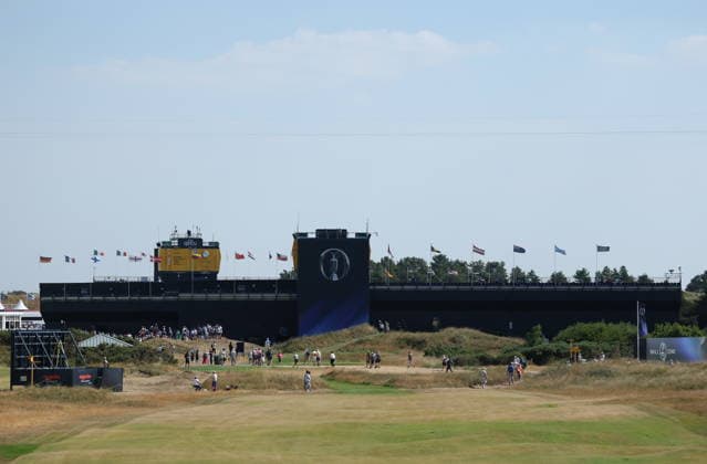 154th Open Golf Championships - Practice Day A general view of then 18th grandstand during practice day at the British Open Golf Championships at Royal Birkdale in Southport, Britain, 13 July 2026. SOUTHPORT UNITED KINGDOM  Copyright: xADAMxVAUGHANx