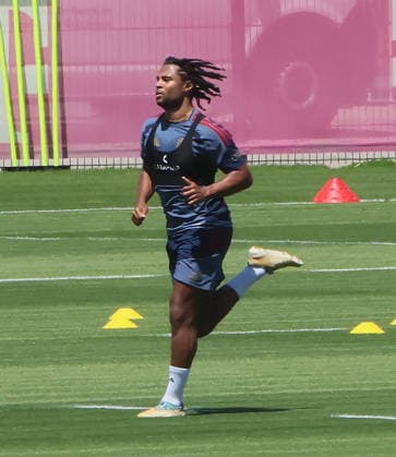 13.07.2026, FC Bayern Training , Saebenerstrasse Muenchen, Fussball, im Bild: Serge Gnabry (FC Bayern Muenchen) *** July 13, 2026, FC Bayern Training, Saebenerstrasse, Munich, Soccer, Sports, Pictured: Serge Gnabry, FC Bayern Munich