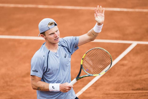 260713 Jesper de Jong of Netherlands celebrates during day 1 of the Nordea Open on July 13, 2026 in Bastad. Photo: Niclas Jönsson BILDBYRAN COP 273 NO0428 tennis ATP, Tennis Herren 250 nordea open tennislagetbbeng jubel celebrates *** 260713 Jesper de Jong of the Netherlands celebrates during Day 1 of the Nordea Open on July 13, 2026, in Bastad. Photo: Niclas Jönsson, BILDBYRAN COP 273 NO0428 tennis atp 250 nordea open tennislagetbbeng jubel celebrates  Copyright: NICLASxJÖNSSON BB260713NO091