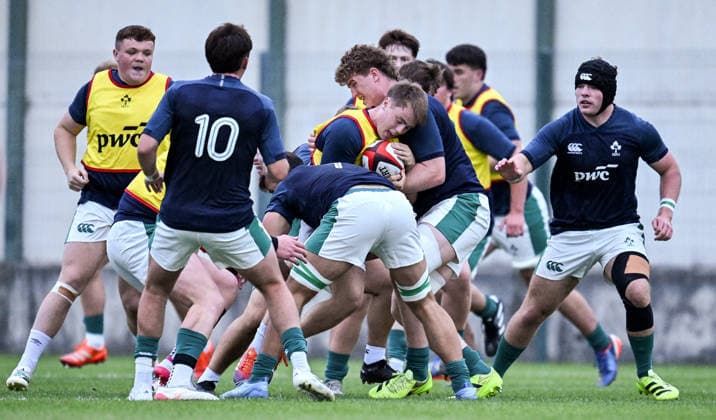 2026 World Rugby Junior World Championship, WM, Weltmeisterschaft 9th Place Play-off Semi-Final, AIA Stadium, Kutaisi, Georgia 13 7 2026 Ireland U20 vs Fiji U20 The Ireland team during the warmup The Ireland team during the warmup 13 7 2026  Copyright: xx Z99_0897