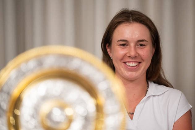 Wimbledon champion Linda Noskova spoke at a press conference, PK, Pressekonferenz in Prague after returning from London on July 13, 2026. (CTKxPhoto OndrejxDeml) CTKPhotoP2026071305556  CTKPhotoP2026071305556