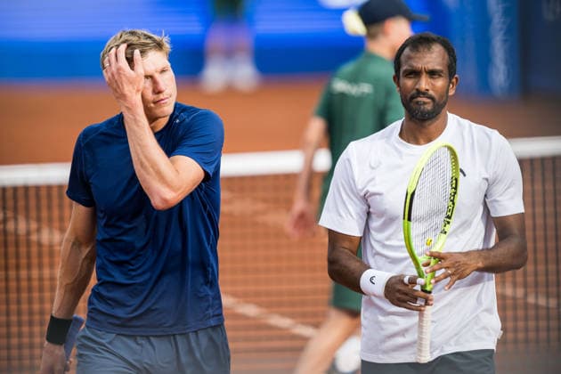 260713 Andre Göransson of Sweden and N.Sriram Balaji of India looks dejected during day 1 of the Nordea Open on July 13, 2026 in Bastad. Photo: Niclas Jönsson BILDBYRAN COP 273 NO0428 tennis ATP, Tennis Herren 250 nordea open tennislagetbbeng depp sverige sweden *** July 13, 2026: Andre Göransson of Sweden and N Sriram Balaji of India look dejected during Day 1 of the Nordea Open on July 13, 2026 in Bastad. Photo by Niclas Jönsson, BILDBYRAN COP 273 NO0428 tennis atp 250 nordea open tennislagetbbeng depp sverige sweden  Copyright: NICLASxJÖNSSON BB260713NO095