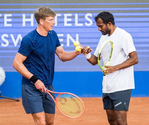 260713 Andre Göransson of Sweden and N.Sriram Balaji of India during day 1 of the Nordea Open on July 13, 2026 in Bastad. Photo: Niclas Jönsson BILDBYRAN COP 273 NO0428 tennis ATP, Tennis Herren 250 nordea open tennislagetbbeng sverige sweden *** July 13, 2026: Andre Göransson of Sweden and N Sriram Balaji of India during Day 1 of the Nordea Open on July 13, 2026 in Bastad. Photo by Niclas Jönsson, BILDBYRAN COP 273 NO0428 tennis atp 250 nordea open tennislagetbbeng sverige sweden  Copyright: NICLASxJÖNSSON BB260713NO102