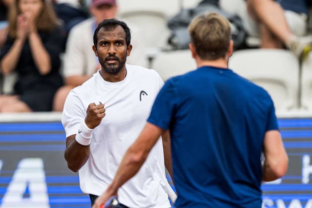 260713 N.Sriram Balaji of India celebrates during day 1 of the Nordea Open on July 13, 2026 in Bastad. Photo: Niclas Jönsson BILDBYRAN COP 273 NO0428 tennis ATP, Tennis Herren 250 nordea open tennislagetbbeng jubel celebrates *** July 13, 2026: N Sriram Balaji of India celebrates during Day 1 of the Nordea Open on July 13, 2026 in Bastad. Photo by Niclas Jönsson, BILDBYRAN COP 273 NO0428 tennis atp 250 nordea open tennislagetbbeng cheering celebrates  Copyright: NICLASxJÖNSSON BB260713NO108
