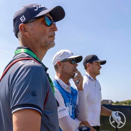 260713 Birkdale, Southport, England The Open Championship at Royal Birkdale Golf Club Ludvig Aberg, Sweden, with former coach Hans Larsson and caddie Joe Skovron before the British Open at Royal Birkdale, Southport, England, , July 13, 2026. Photo Christer Höglund TT code 1019 SPOUTHPORT UK x1019x *** July 13, 2026 Birkdale, Southport, England The Open Championship at Royal Birkdale Golf Club Ludvig Aberg of Sweden with his former coach Hans Larsson and caddie Joe Skovron before the British Open at Royal Birkdale, Southport, England, , July 13, 2026 Photo by Christer Höglund TT code 1019 SPOUTHPORT UK x1019x  Copyright: xChristerxHöglund TTx GOLF BRITISH OPEN