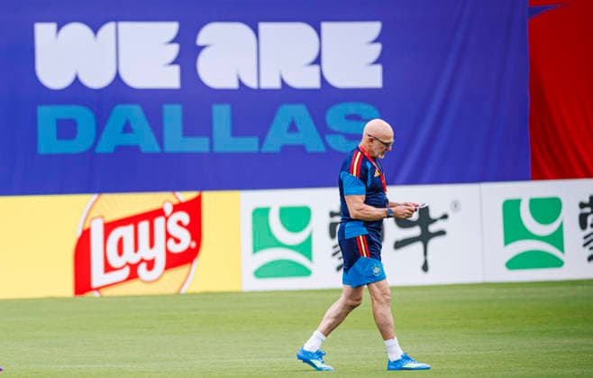 Spain national team, Nationalteam World Cup 13 07 2026 Luis de la Fuente head coach of Spain during the Spanish national team s training session at Cotton Bowl in Dallas, United States of America on July 13, 2026. Photo (PGS Photo Agency) Dallas usa Copyright: xPGSxPhotoxAgencyx
