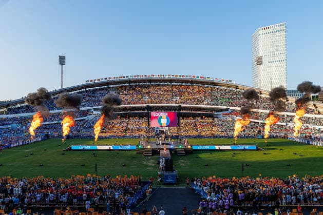 260713 Uppträdande under invigningen av Gothia Cup den 13 juli 2026 i Göteborg. *** July 13, 2026: Performance during the opening ceremony of the Gothia Cup on July 13, 2026, in Gothenburg  Copyright: NICKLASxELMRIN BB260713NE004