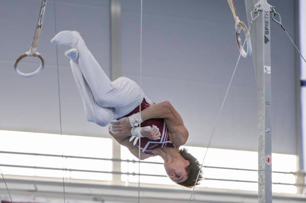 1.EM-Qualifikation Turnen Halle Saale Halle, Deutschland 13.Juli 2026: Im Bild:Alexander Kunz (TSV Pfuhl) Halle Saale Turnhalle im TZ Halle Saale Sachsen Anhalt Deutschland *** 1 European Championships Qualifying Round, Gymnastics, Halle Saale, Halle, Germany, July 13, 2026. Pictured: Alexander Kunz of TSV Pfuhl Halle Saale in the gymnasium at TZ Halle Saale, Saxony-Anhalt, Germany