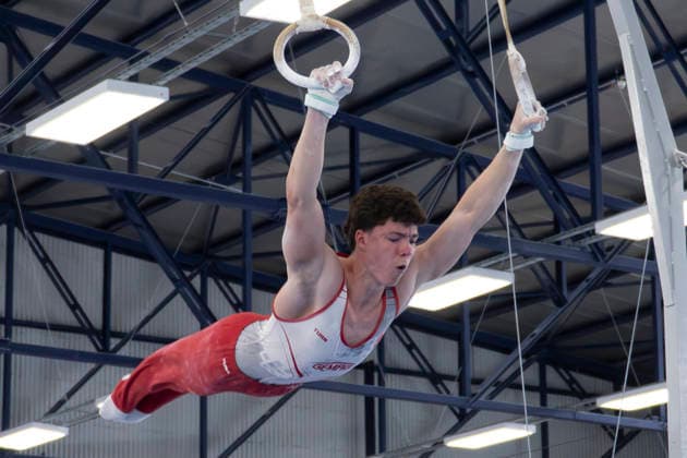 1.EM-Qualifikation Turnen Halle Saale Halle, Deutschland 13.Juli 2026: Im Bild:Radomyr Stelmakh (SC Cottbus) Halle Saale Turnhalle im TZ Halle Saale Sachsen Anhalt Deutschland *** 1 European Championships Qualifying Round, Gymnastics, Halle Saale Gymnasium, Halle, Germany, July 13, 2026. Pictured: Radomyr Stelmakh, SC Cottbus, Halle Saale Gymnasium, TZ Halle Saale, Saxony-Anhalt, Germany