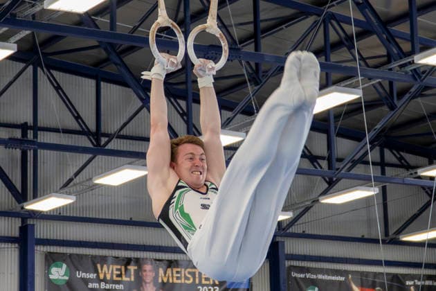 1.EM-Qualifikation Turnen Halle Saale Halle, Deutschland 13.Juli 2026: Im Bild:Nils Dunkel (SV Halle) Halle Saale Turnhalle im TZ Halle Saale Sachsen Anhalt Deutschland *** 1 European Championships Qualifying Round, Gymnastics, Halle Saale Gymnasium, Halle, Germany, July 13, 2026. Pictured: Nils Dunkel of SV Halle Halle Saale at the Halle Saale Gymnasium in TZ Halle Saale, Saxony-Anhalt, Germany